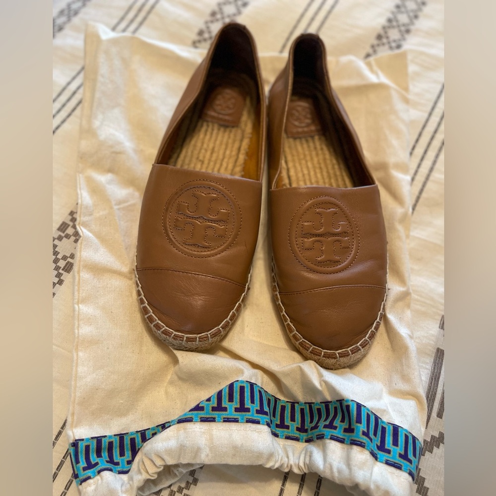 Tory Burch Brown Espadrille Flats